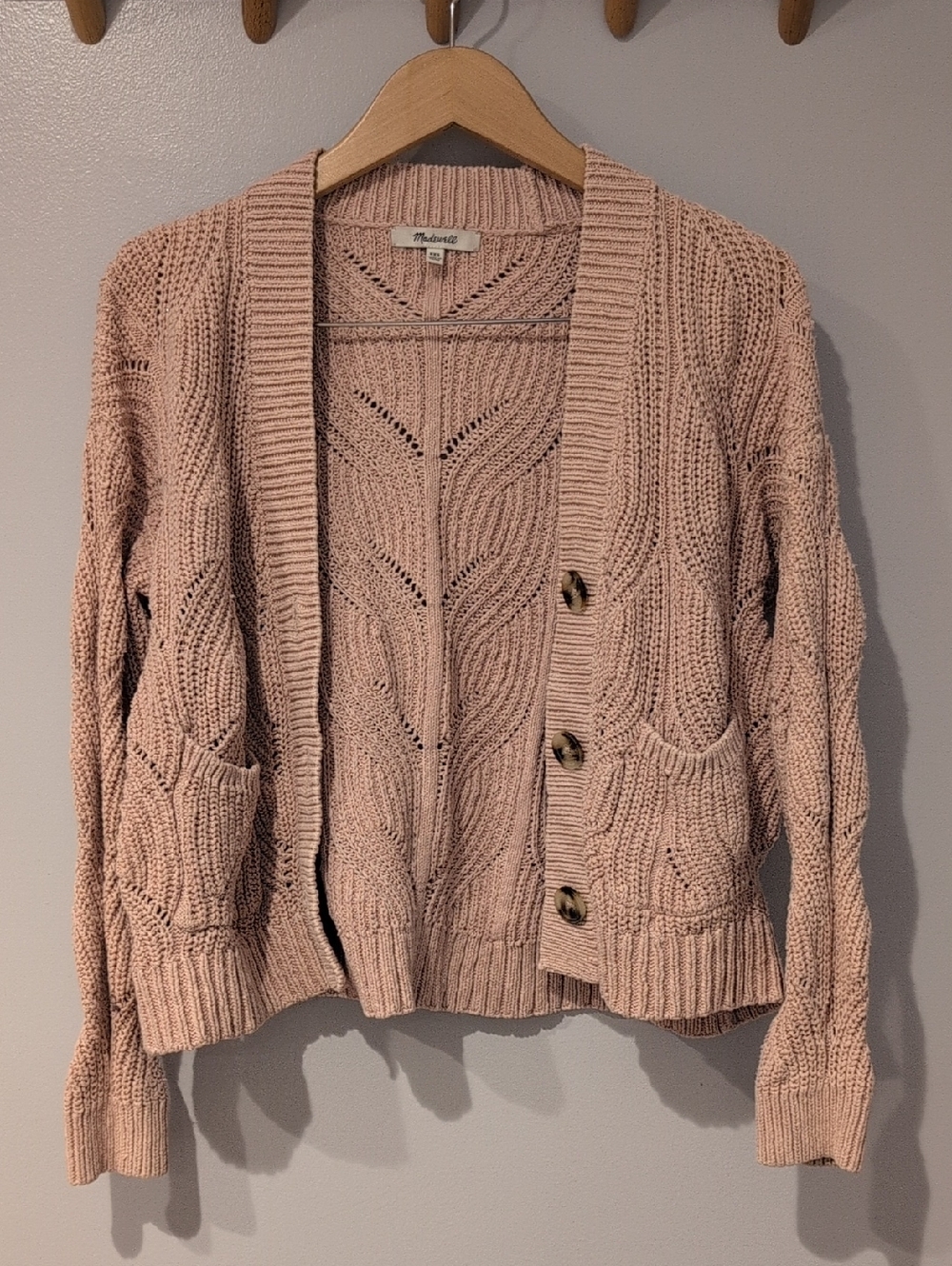 Madewell XXS Pink Cotton Knit Cardigan